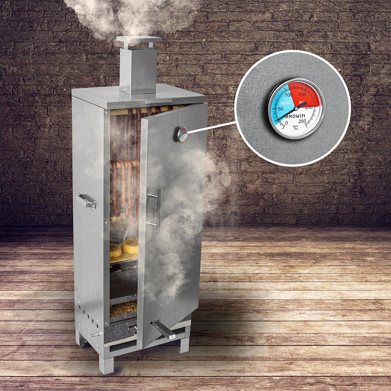 Термометр механічний Browin — для коптильні та барбекю, 0–250°C, з різьбленням, зонд 6 см