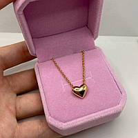 Кольє "Чисте сердечко в золоті" ювелірний сплав - солідний класичний подарунок дівчині в коробочці