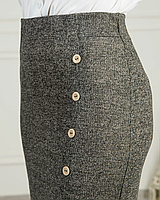 Женская офисная юбка-карандаш " Мая", ткань трикотаж трехнитка, плотный, р-р 44,46,48,50,52,54 меланж беж 46