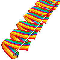 Лента для художественной гимнастики с палочкой Zelart 3249 длина 3,3м Радуга Rainbow
