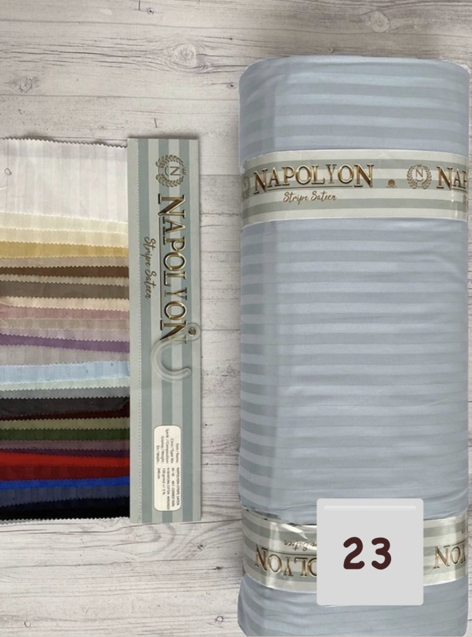 Тканина Страйп Сатин 240 см Туреччина Napolyon для постільної білизни, фото 1
