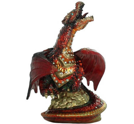 Скляна ялинкова іграшка дракон на скарбах символ року   Mostowski Family Дракон, фото 1