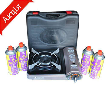 Портативна газова плитка Orcamp CK-505 + 4 картриджи 227 г (КМА)