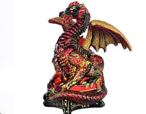 Скляна ялинкова іграшка дракон на скарбах символ року   Mostowski Family Дракон