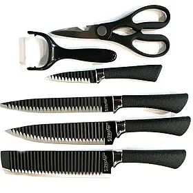 Набір кухонних ножів Zepter ZP-007 6 предметів Black (3_01537)