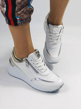 Snipe Туреччина Жіночі кеди-кросівки білі на платформі. Натуральна шкіра Розмір 36 37 38 40