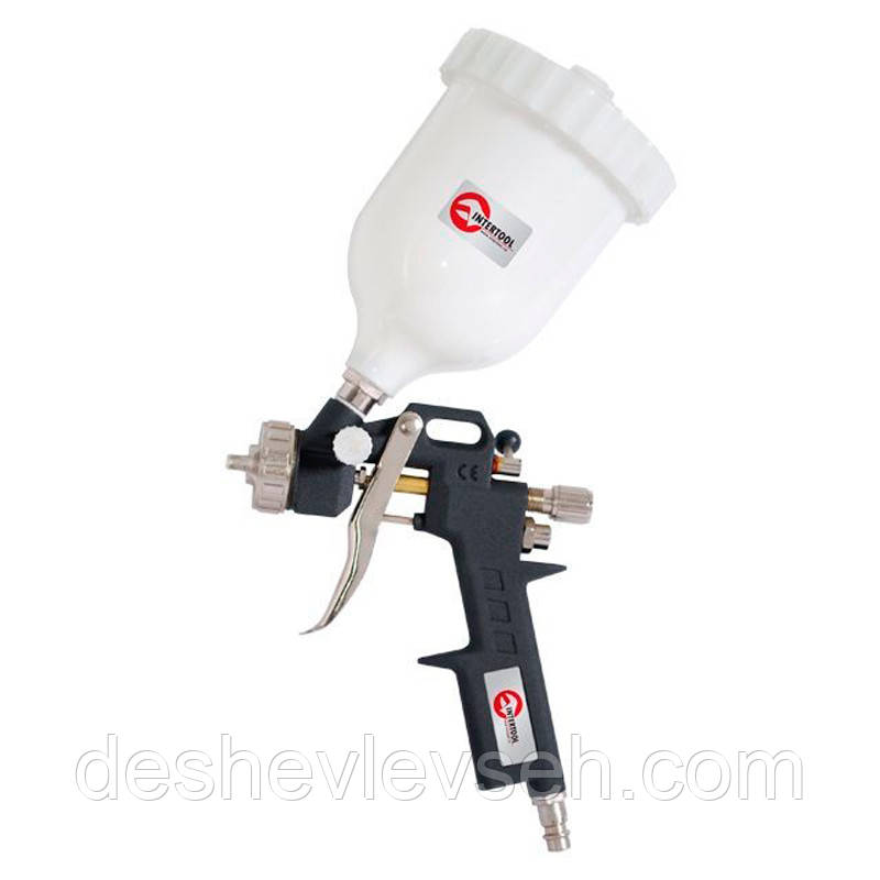 Фарбопульт пневматичний HP, форсунка 1.5 мм, верхній пластиковий бачок 600 мл, 3 регулювання, 5bar,, фото 1