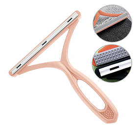 Щітка бритва для видалення шерсті домашніх тварих з м'яких меблів, одягу, коврів - персикова