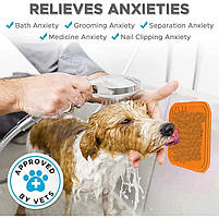 Килимок для повільного годування - злизування Dog Walking для собак і котів 15х15см синій, фото 2