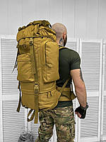 Тактический рюкзак с алюминиевым каркасом 100л Армейский рюкзак с алюминиевой рамой койот