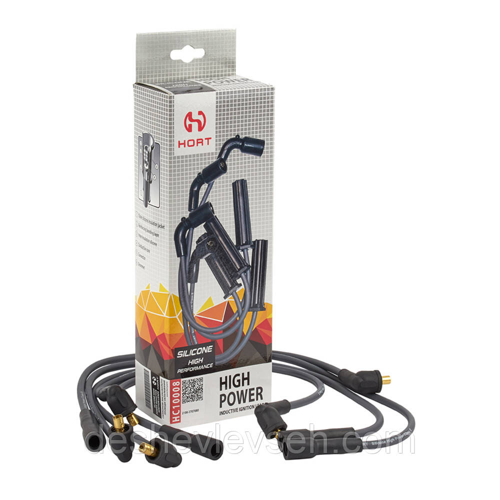 Дріт вис/вольт ВАЗ-2108 HORT (Silicone), 2108-3707080, (HC10008), (HORT)