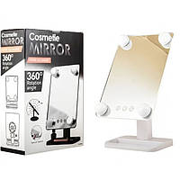 Настольное зеркало для макияжа Cosmetie mirror 360 Rotation Angel с подсветкой. YI-484 Цвет: белый