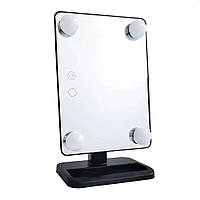 Настольное зеркало для макияжа Cosmetie mirror 360 Rotation Angel с подсветкой. UI-696 Цвет: черный