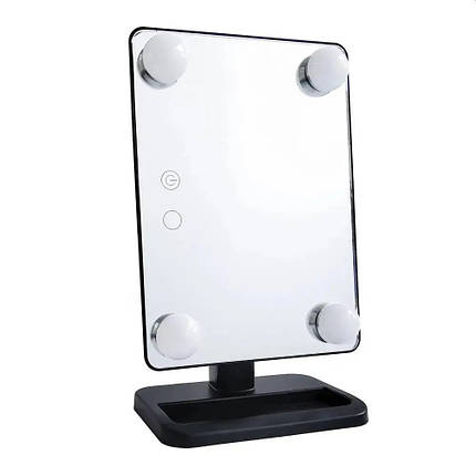 Настільне дзеркало для макіяжу Cosmetie mirror 360 Rotation Angel з підсвіткою. UI-696 Колір: чорний, фото 2