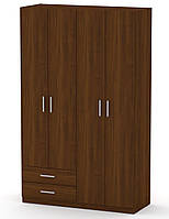 Гардеробный шкаф - 14 орех экко Компанит, шкаф для одежды распашной с ящиками