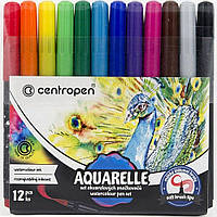 Набір акварельних фломастерів 12 кол. “AQUARELLE BRUSH” (8683), CENTROPEN