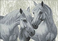 Схема для вышивки бисером Белые лошади. Цена указана без бисера