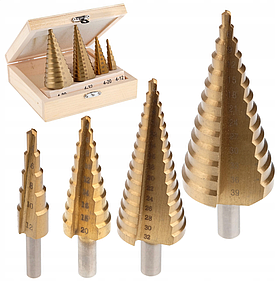 Набір ступеневих свердел 4 шт. 4-39 мм Vorfal V06018