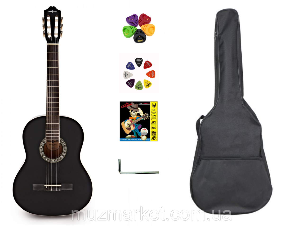 Гітара класична Kaspar CG-4 BK (4/4) - Комплект, фото 1