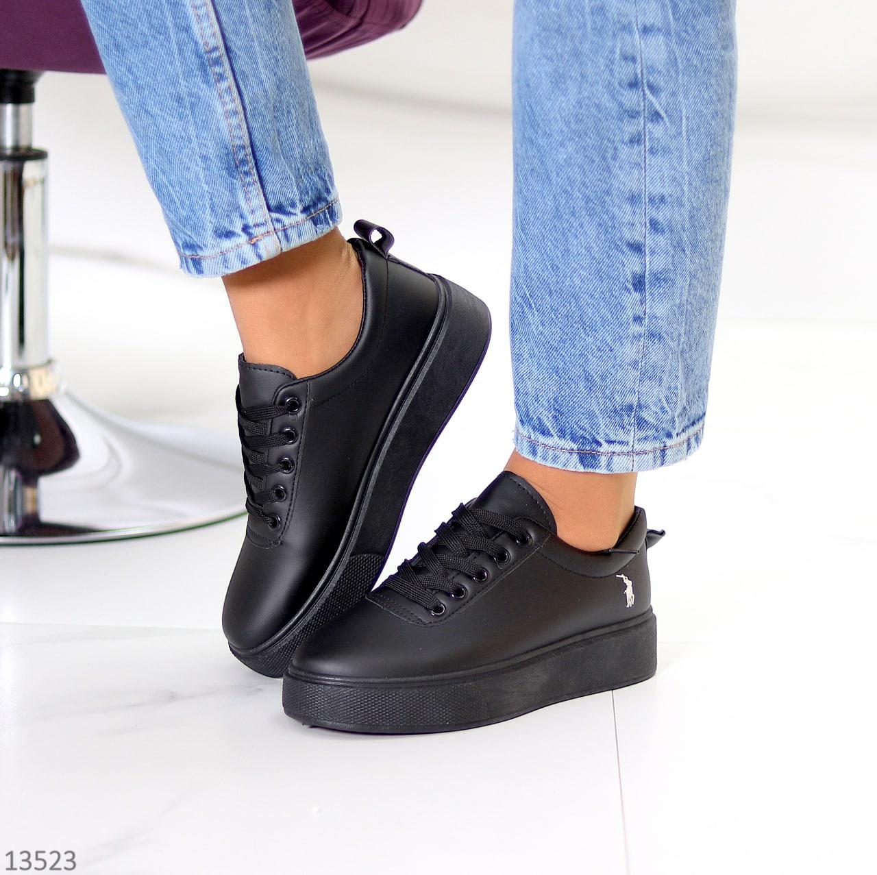 Жіночі чорні кросівки демісезонні купити недорого, зручні повсякденні кросівки  Размеры
