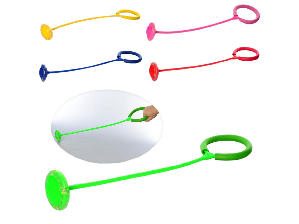 Скакалка MS 3235-2 (100 шт.) світна нейроскакалка на одну ногу, 67 см, товщина1 см, 5 кольорів, фото 1