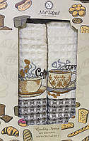 Набор рушників вафельних 2 шт Кава Nil Tekstil Турція 50х70 см
