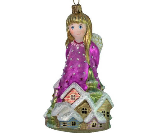 Скляна ялинкова іграшка ангел  Mostowski Family ангелочок, фото 1