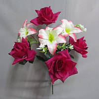 Роза лилия (7 голов) букет искусственный
