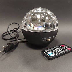 Світлодіодний диско-шар (дискошар) Led magic ball light з Bluetooth і пультом Чорний