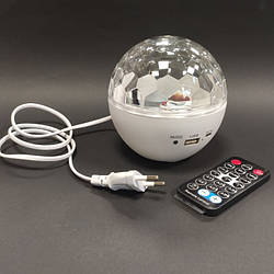 Світлодіодний диско-шар (дискошар) Led magic ball light з Bluetooth і пультом Білий