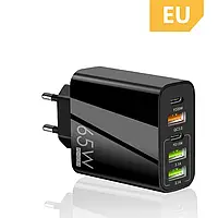 Сетевое зарядное устройство с быстрой зарядкой 5 port 65W PD Type-C USB HD65B. Зарядка для телефона