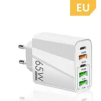 Сетевое зарядное устройство с быстрой зарядкой 5 port 65W PD Type-C USB HD65W. Зарядка для телефона