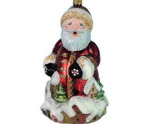 Скляна ялинкова іграшка Святий Миколай  Mostowski Family санта