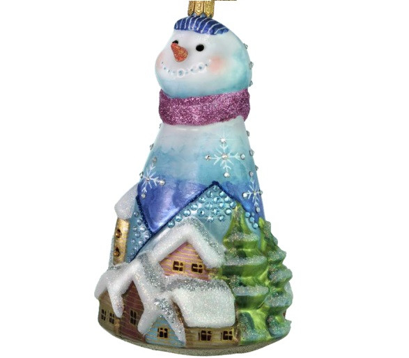 Скляна ялинкова іграшка Сніговик   Mostowski Family санта