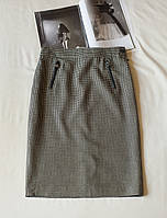 Шерстяная винтажная юбка карандаш в гусиную лапку миди женская Ralph Lauren, размер S, M
