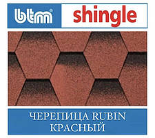 Бітумова черепиця BTM RUBIN SHINGLE Червона (Туреччина)