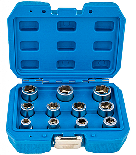 Набір спеціальних ударних головок для злизаних гайок (8-16 мм 3/8') 11 шт. Vorfal V08077