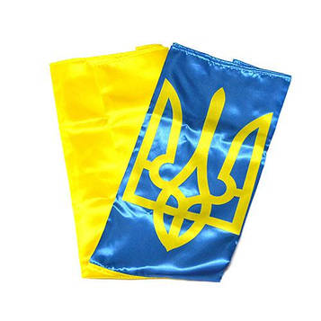 Прапор з тризубом П6 атласний (П6АТ)