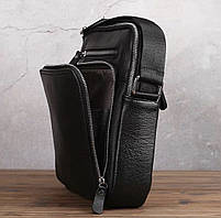 Чоловіча шкіряна сумка Tiding Bag DL9226-4 чорна, фото 5