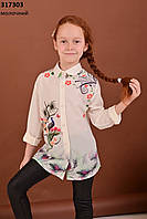 Блуза дитяча "Марія", розмір 128, колір молочний.
