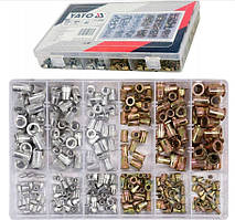 Набір Заклепок M3;M4;M5;M6;M8;M10 з Різьбою Стальні та Алюмінієві Комплект YATO 300 шт