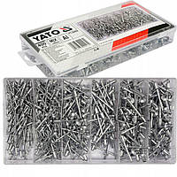 Набір Заклепок 400шт Алюмінієвих Витяжних d 2.4мм, 3.2мм, 4мм, 4.8мм YATO