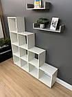 Стелаж драбинки 10 осередків, полиця для книг та іграшок, роздільник кімнати, фото 4