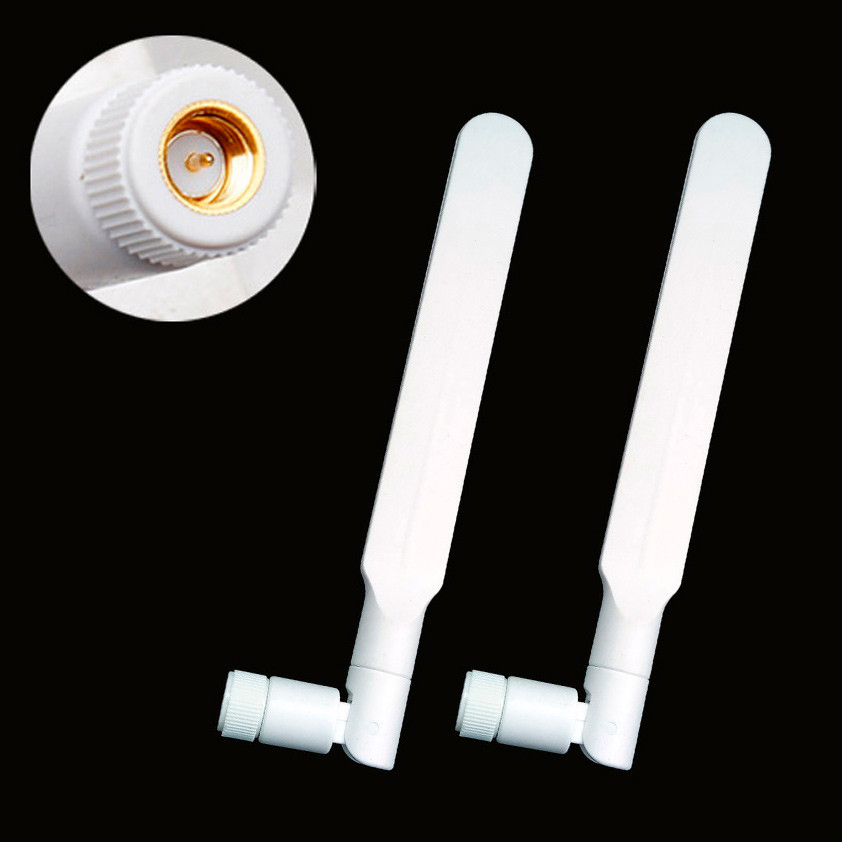 2шт антена 4G LTE 3G GSM WiFi 8 dBi 900/1800MHz/2.4GHz SMA Male для роутерів, модемів, репітерів, біла