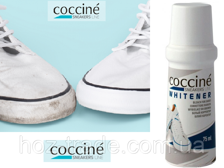 Біла фарба для кросівок для гладкої шкіри COCINE Whitener 75 мл