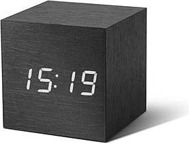 Смарт-будильник на акумуляторі Gingko WOODEN CUBE, дерево чорне