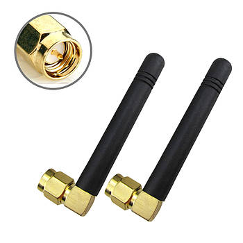 2 шт. універсальна антена 58 мм WiFi GSM Bluetooth 3dBi 2.4 GHz SMA Male папа, для роуторів модемів