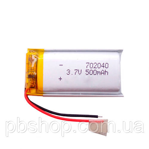 Акумулятор 702040 Li-pol 3.7В 500мАг для RC моделей MP3 MP4 DVR GPS
