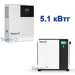 693411 Система автономного живлення Tervix BANKA 5,1 кВтг - інвертор 5кВт + акумулятор 51,2В 100 Аг