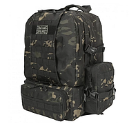 Лучший качественный тактический вместительный военный рюкзак армейский Expedition Kombat Tactical (50л) Койот Черный мультикам